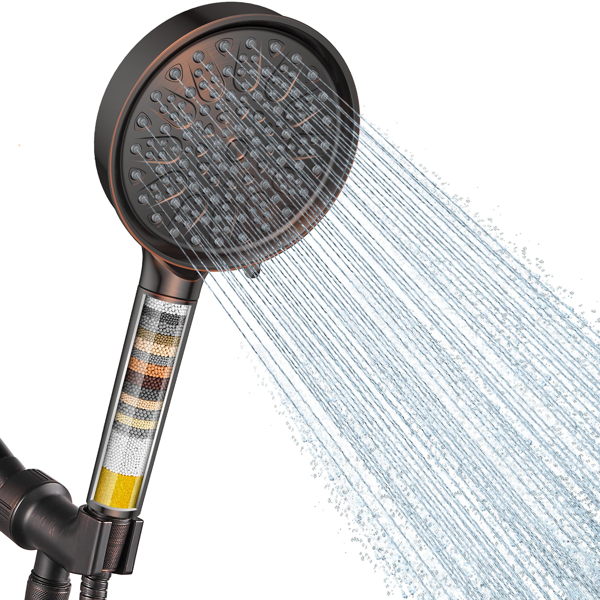 Cobbe Filtered Shower Head with Handheld, High Pressure 6 Spray Mode ...