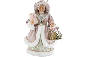 Windy Hill Collection Rose Gold Elegance Mrs. Claus 16" Inch Mrs. Santa Claus Standing Figurine Decoration 163064