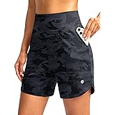 G Gradual Women's Athletic Shorts 6" High Waisted Stretchy Bermuda Shorts for Women Quick Dry Summer Casual Shorts