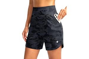 G Gradual Women's Athletic Shorts 6" High Waisted Stretchy Bermuda Shorts for Women Quick Dry Summer Casual Shorts