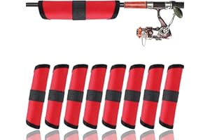 YISINAR 8 Pack 6" Fishing Lure Covers Shield, Lure Wraps with Velcro Durable Fishing Hook Covers,Lure Wrap Bait Storage Protector Easily See Bait Glove Keep Fishermen Safe