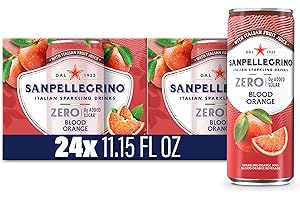 SAN PELLEGRINO Sanpellegrino Zero Grams Added Sugar Pomegranate & Orange Italian Sparkling Drink, 24 Pack Of 11.15 Fl Oz Cans, Sanpellegrino Italian Sparkling Drinks, Low-Calorie Fruit Juice Beverages