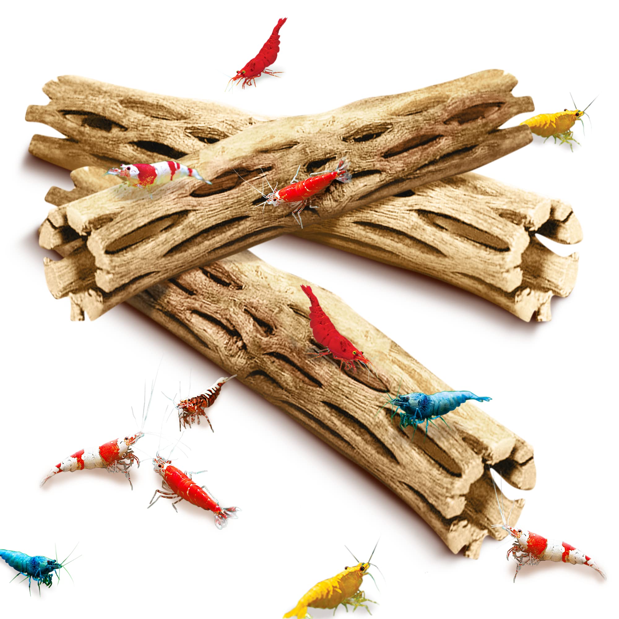 Photo 1 of SunGrow Cholla Wood, 5” Climbing Logs, Chew Toy, Aquarium Fish, Snail, and Shrimp Driftwood, Tropical Freshwater Fish Décor, Adds Raw Beauty, 3 Pack