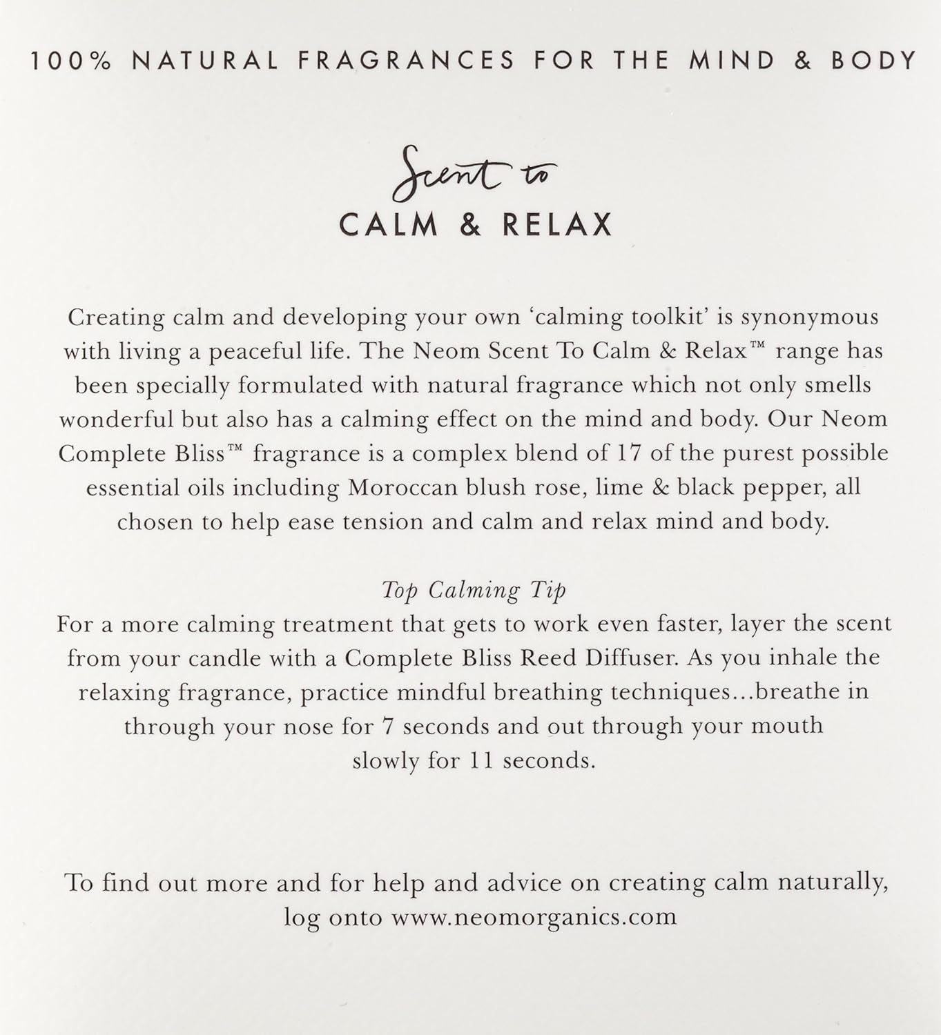 NEOM- Complete Bliss Scented Candle, 1 Wick, White, 185 g (Pack of 1) - Image 4