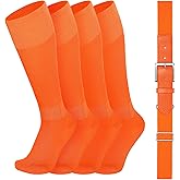VONMELLI Youth Baseball Belt and Socks Combo, Elastic Softball Belts and Socks for Boys and Adult (2 Pairs of Socks & 1 Belt)