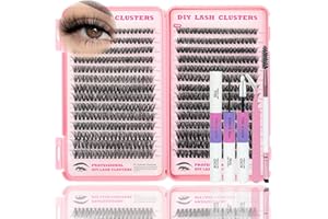 ISTGIFT Lash Clusters Kit, 560 Pcs Eyelashes Clusters Kit 9-16mm Individual Lash Extension Kit D Curl Fluffy Wispy False Eyelashes (50D+60D New, Lash Clusters Kit)