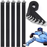 12PCS Shin Guard Replacement Straps, with Adjustable Rustproof Metal Clips | 12.6" Each but Stretchable &amp; Elastic, Leg Guard Straps for Baseball Softball Catchers, Fits Youth and Adult Protective Gear