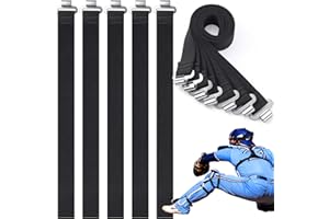 TOBWOLF 12PCS Shin Guard Replacement Straps, 12.6" Adjustable Softball Catchers Shin Guard Straps with Metal Clips, Elastic B