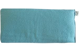 Peacegoods Unscented Eye Pillow - Made from Soft Cotton Flannel - Weighted Filled with Flax Seed Microwavable - Yoga Massage Headache Sleep Made USA - Aqua Green Mint