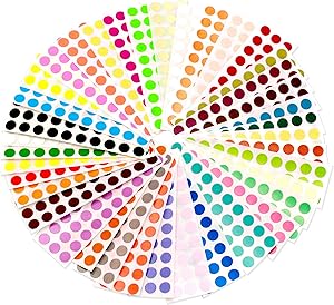 ChromaLabel 1/4 Inch Color Code Dot Stickers, 38 Assorted Colors