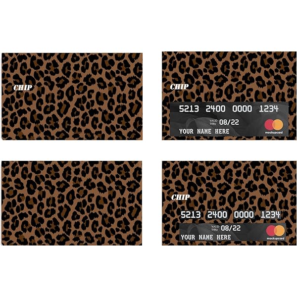 Leopard Print Credit Card Skins - 4 Pack Removable Waterproof Card Stickers