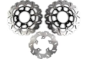 Arashi Brake Disc Rotors Front and Rear for Suzuki GSXR 600 750 2006 2007 K6 K7 / GSXR 1000 2005-2008 K5-K8 Motorcycle Replacement Accessories GSX-R600 GSX-R750 GSX-R 1000 Black 05 06 07 08