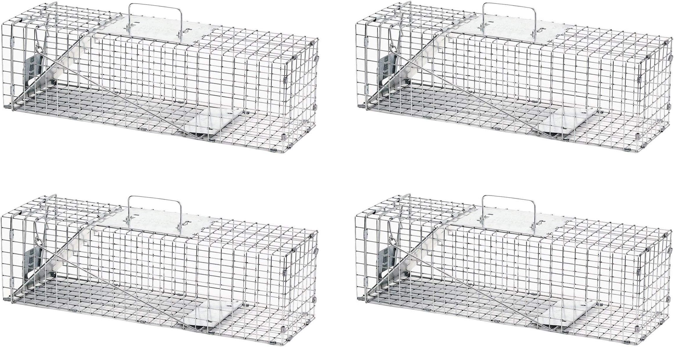Havahart Medium Professional Style One-Door Animal Trap for Rabbit, Skunk, Mink, and Squirrel - 1078 (Pack of 4)