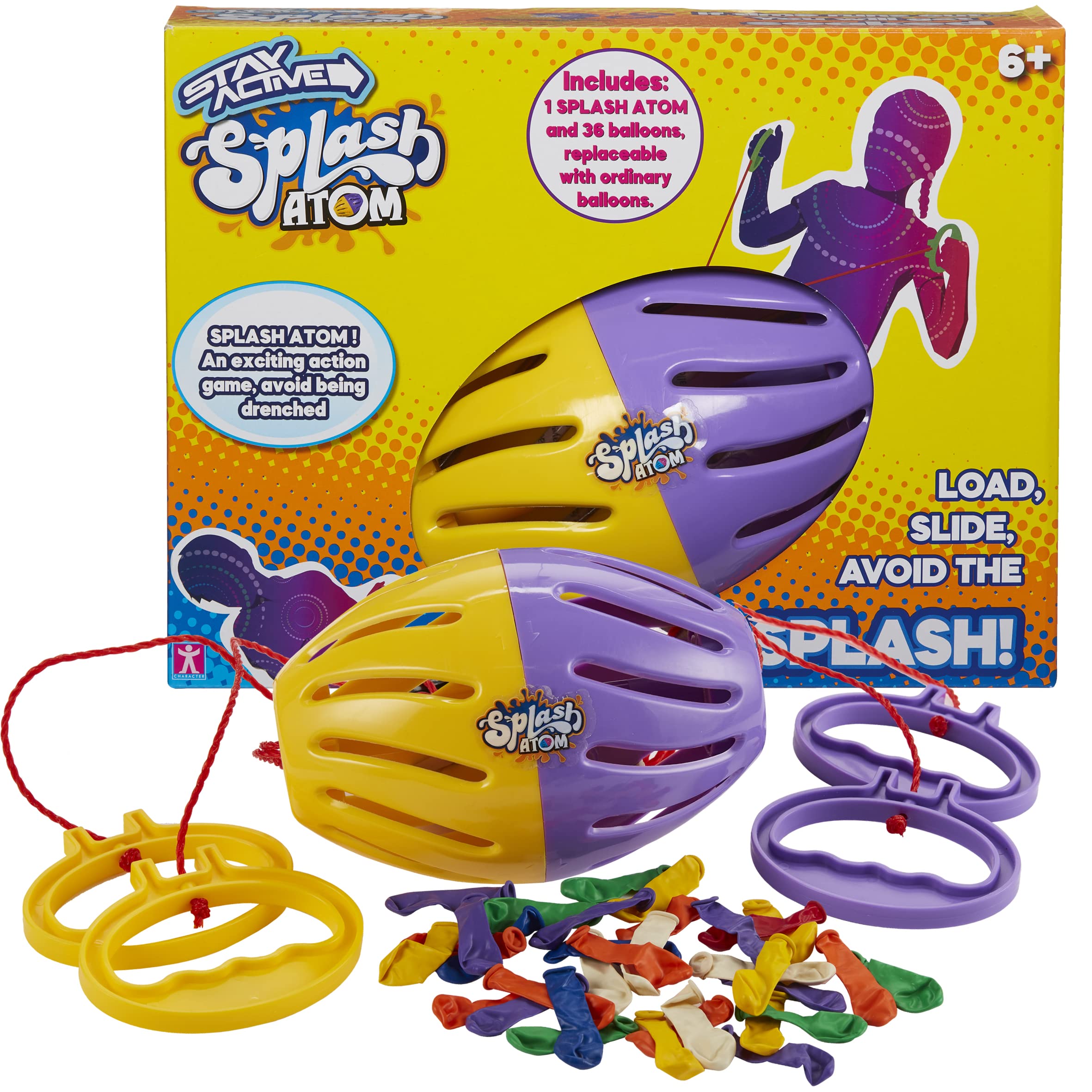 sanja (hk) S07500 Stay Splash Atom, Outdoor and Indoor Family Toy, Active Fun, Girls, Boys Game, Yellow