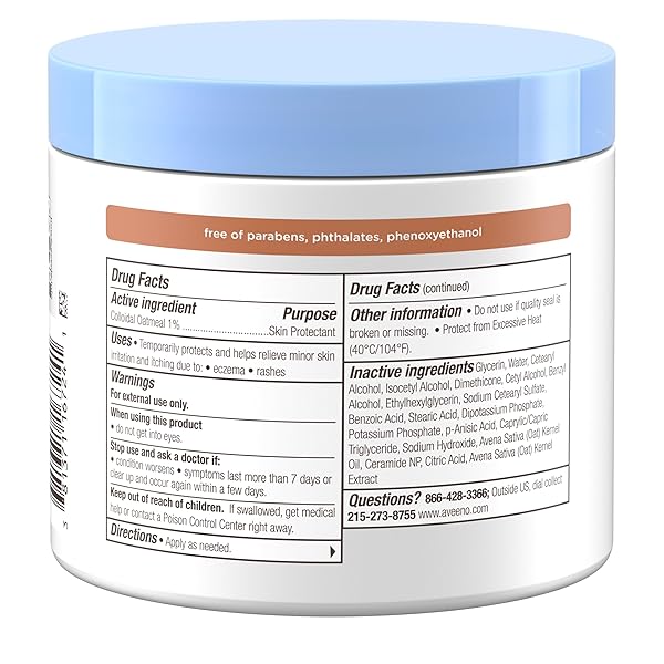 AVEENO BABY ECZEMA THERAPY NIGHTTIME BODY BALM, MOISTURIZING ECZEMA TREATMENT, CERAMIDES, TRIPLE OAT COMPLEX, SOOTHES DRY, ITCHY SKIN, HYPOALLERGENIC, FRAGRANCE & STEROID FREE, 11OZ