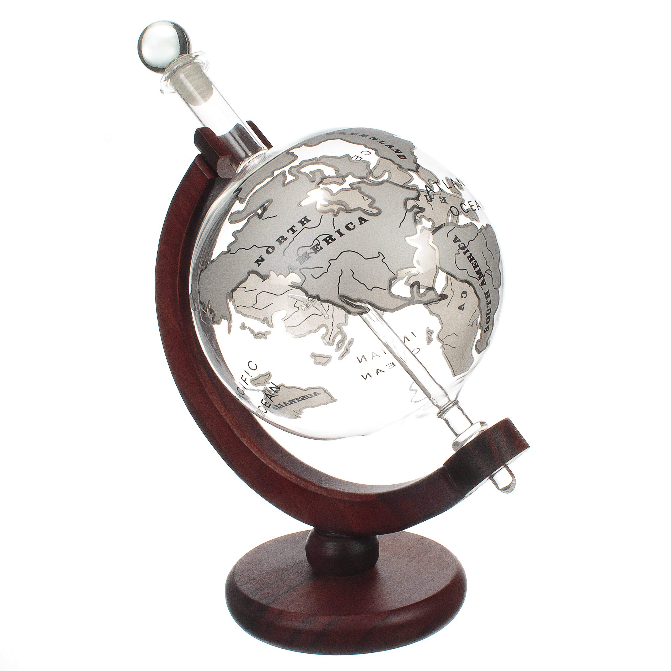 Mixology Vintage Globe Decanter Silver Plane