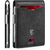 RUNBOX Mens Slim Wallet with Money Clip RFID Blocking Bifold Credit Card Holder for Men with Gift Box