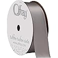 Berwick Offray 072479 7/8" Wide Single Face Satin Ribbon, Silver Gray, 6 Yds
