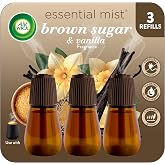 Air Wick Essential Mist Diffuser Oil Refill, Brown Sugar &amp; Vanilla, 3Ct | Brown Sugar &amp; Vanilla air freshener refill for Air Wick diffuser; essential oils create a cozy fall scent for your home