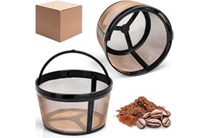 BEAUGIREW 4-5 Cup Reusable Coffee Filter Gold Cone Coffee Filters Fits Ninja Cuisinart Black & Decker Mr. Coffee Hamillton BB