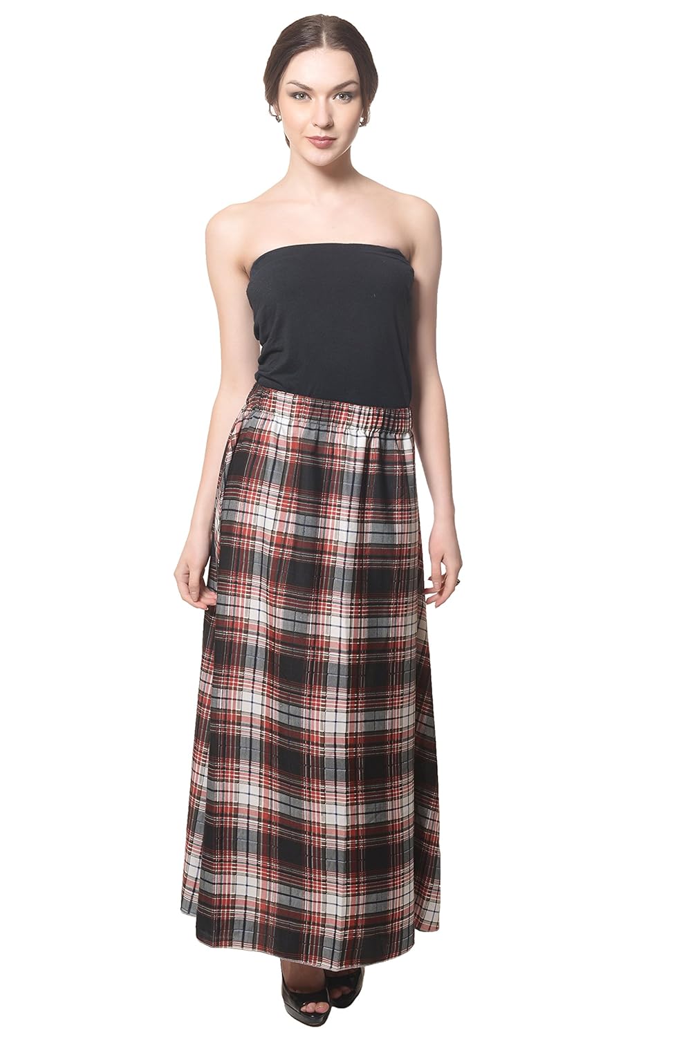 hazle avenue women's regular checkered full length vintage skirt