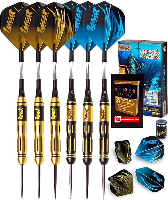 IgnatGames Steel Tip Darts Set Professional Darts with Aluminum