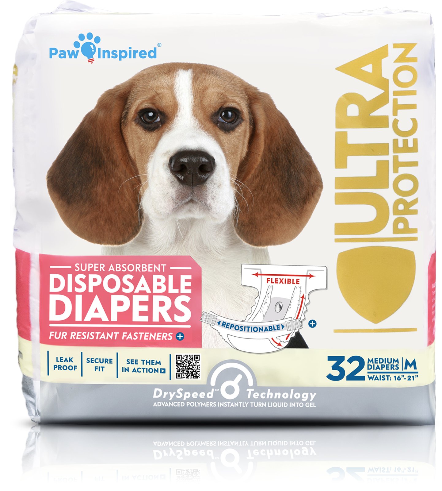 32ct Paw Inspired Ultra Protection Disposable Dog Diapers, Female, (Medium) eBay