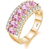 Uloveido Beautiful Women's 7 Stones Wedding Band Oval Cubic Zirconia Engagement Anniversary Rings J501