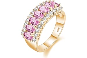 Uloveido Beautiful Women's 7 Stones Wedding Band Oval Cubic Zirconia Engagement Anniversary Rings J501