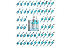 HAWINK 60 Assorted Tattoo Needles Cartridge Mixed Size #10 Bugpin(Round Liner 3RL*8, 5RL*8, 7RL*8, 9RL*8, 11RL*4 Round Magnum 9RM*8, 11RM*4, 13RM*4, 15RM*4) 0.3MM Disposable EN05S-BFG-60KIT-K