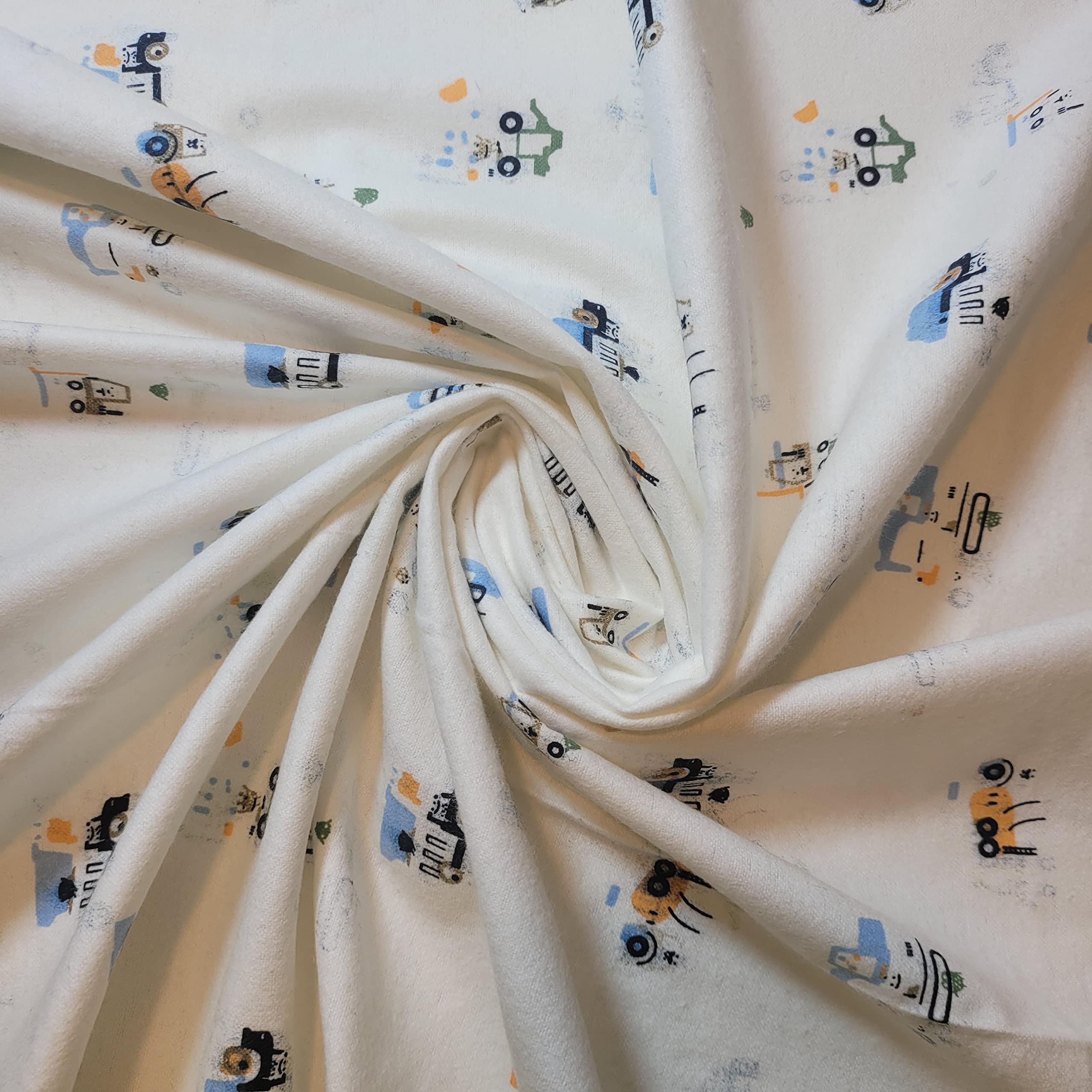 Textile Station 100% Cotton Winceyette/Flannel Fabric, 44" (112cm) Wide, Beautiful Choice of Design - Perfect for Sewing Projects and Furnishing - Fabric by The Metre Clearance (Truck & Submarine)