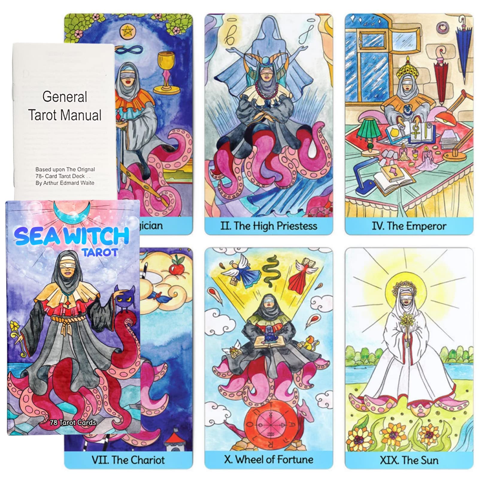 Sea Witch Tarot, 78 Tarot Cards Inspired by H. Ch. Andersen's Fairy Tales, Standard Size: 4.75