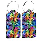 Luggage Tags for Suitcase,2 Pack Roses Luggage Tag