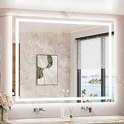 TETOTE 48 x 40 LED Lighted Bathroom Mirror with