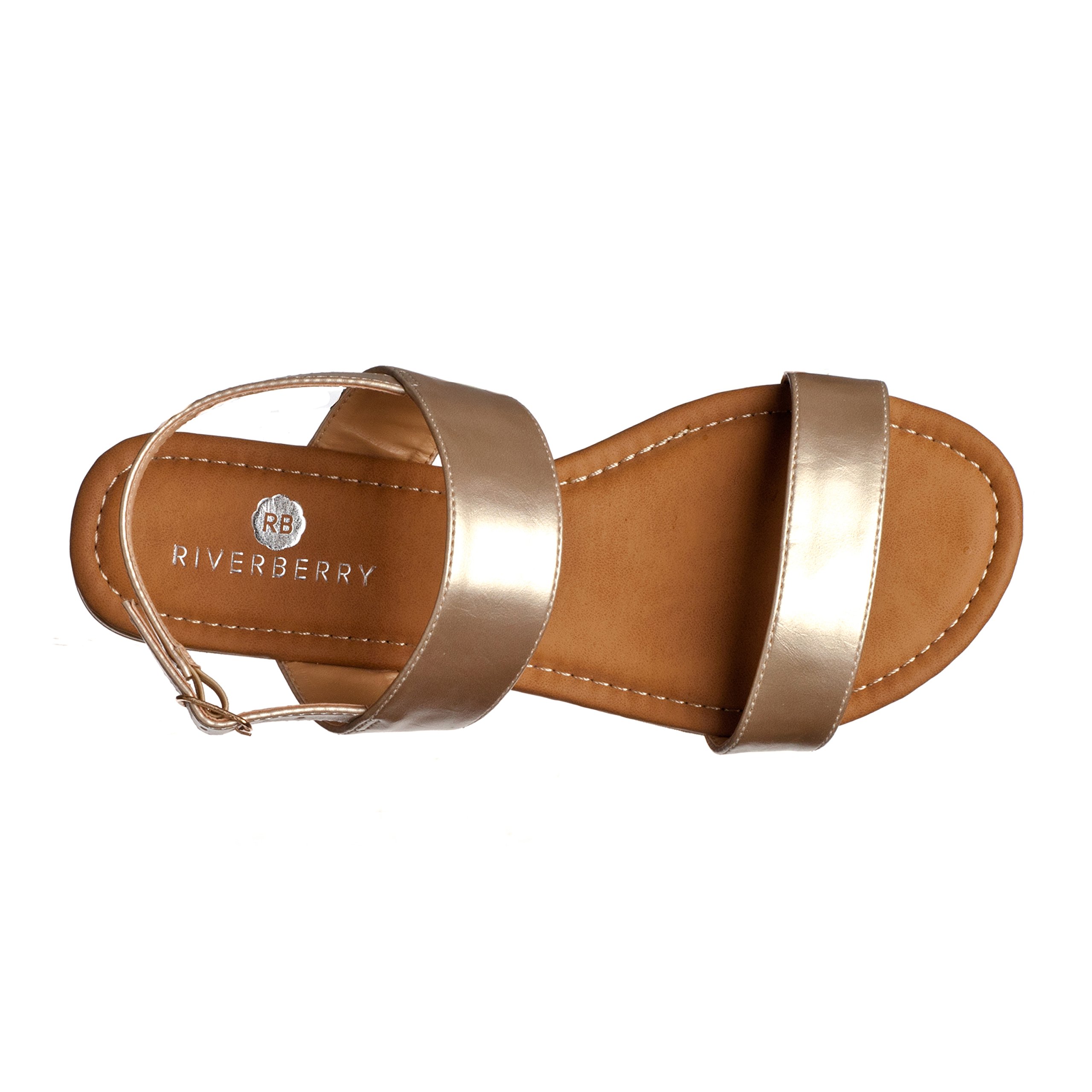Riverberry Women's Eve Two Strap Slingback Flat Sandals - Image 4