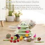 Vealind Cat Toys Bundle 21 Pcs Kitten Indoor Roller Balls 4 Level Tower Green view 2