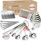 CuttleLab 22-Piece Stainless Steel Measuring Cups and Spoons Set, Tad Dash Pinch Smidgen Drop Mini Measuring Spoons, Measurin