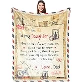 UFOORO Throw Blanket Gifts for Daughter from Dad, Best for Daughter, Present for Adult Daughters, Mothers Day Christmas Valentines Birthday Gifts 55"X70"