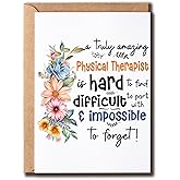 APVGifts A Truly Amazing Physical Therapist Is Hard To Find - Thank You Card - Gift For Physical Therapist - Humor - Appreciation Card - Funny