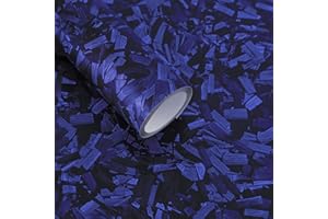 Lypumso Matte Forged Carbon Fiber Vinyl Wrap Roll - 1ft x 5ft Blue Self-Adhesive Car Wrap with Air Release Technology for DIY Automotive