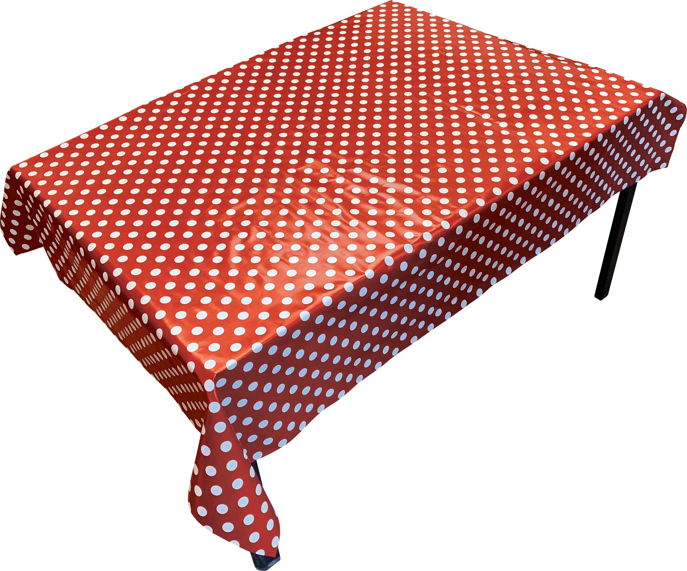 Springboard PVC Table Cloth and Floor Cover - Rectangular Waterproof Wipe Clean Tablecloth for Kids Messy Play and Arts and Crafts - Plastic Wipeable Table Cover - 1.4 x 1.7m Rectangle - Red Spot — image 1