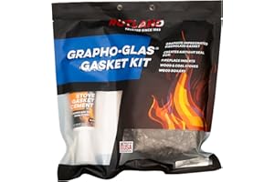 RUTLAND PRODUCTS Rutland Wood Stove Gasket Replacement Kit, Graphite Impregnated Gasket & Adhesive, 3/4" x 7' Rope, Black