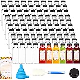 Moretoes 144pcs 12oz Plastic Juice Bottles with Lids, Reusable Clear Bulk Juice Containers for Juicing, Smoothies, Drinking and Other Beverages