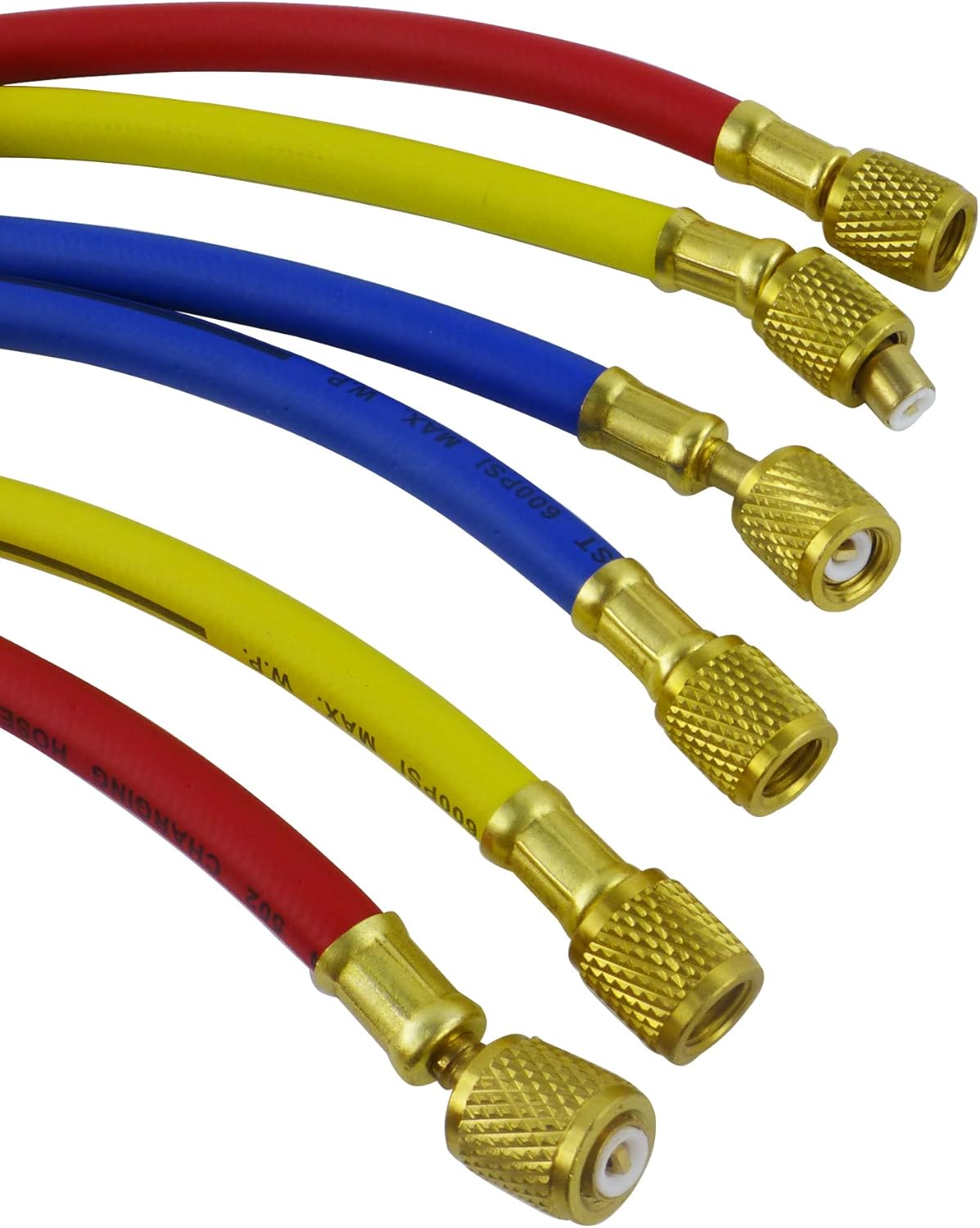 Wisepick AC Charging Hoses Tube for R134a R404a R12 R22 Air Conditioning Refrigerant 1/4" Thread Hose 5ft: Automotive
