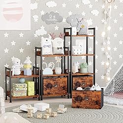 Furologee 4 Tier Bookshelf with Drawer, Tall