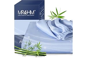 MR&HM Queen Fitted Sheet Only, Ultra-Soft Blend Rayon Derived from Bamboo, Silky & Breathable, 15" Deep Pockets with Elastic 