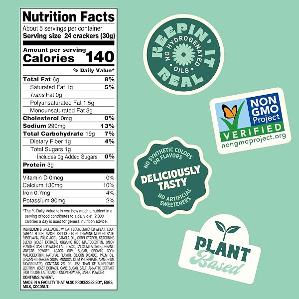 BACK TO NATURE CHEEZY SQUARE CRACKERS, NON-GMO, PLANT-BASED CHEESE FLAVORED SNACK CRACKER, MADE WITH WHEAT FLOUR, 5 OZ BOX
