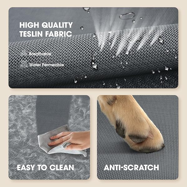 CZPALO ELEVATED DOG BED, RAISED OUTDOOR DOG BED FOR LARGE SIZED DOG, PORTABLE COOLING PET COT WITH BREATHABLE & WASHABLE MESH, INDOOR & OUTDOOR PET HAMMOCK WITH SKID-RESISTANT FEET.