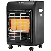 VEVOR Propane Heater, 6000 to 18000 BTU Propane Cabinet Heater with 3 Modes Temp Settings & Tip-over Protection, Garage Radia