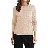 QUALFORT Womens Lightweight Cable Knit Soft Business Casual Trendy Pullover Sweaters 2026